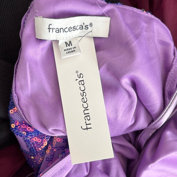 Francesca's Collections Strapless Sequin Dress - Purple and Green - Picture 2 of 2